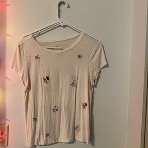White with coloured flowers, American eagle, M